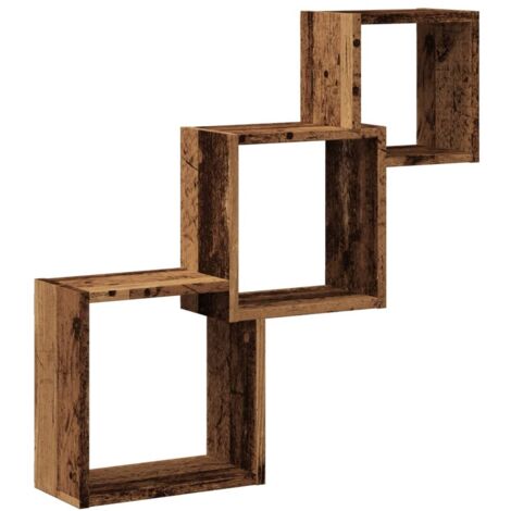 vidaXL Mensole Cubo Parete Legno Antico 68x15x68 cm Legno Multistrato