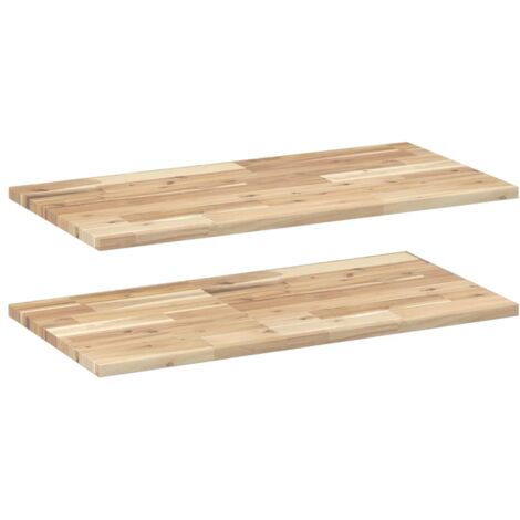 vidaXL Mensole da Parete 2 pz 100x40x2 cm Legno Acacia Non Trattato