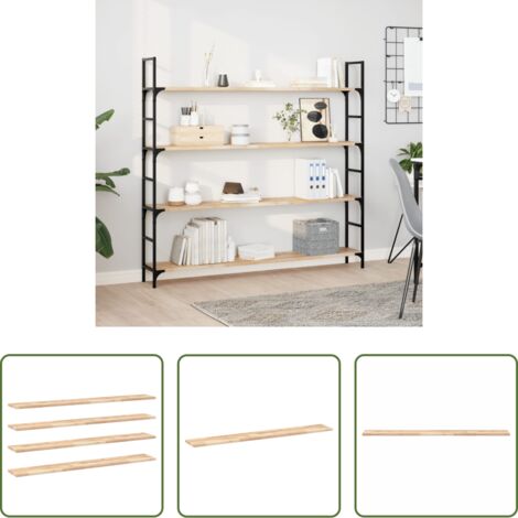 vidaXL Mensole in legno -  Mensole da Parete 4 pz 160x20x2 cm Legno Acacia Non Trattato