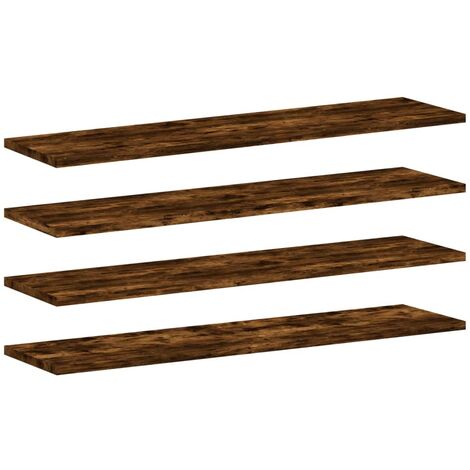 vidaXL Mensole Parete 4pz Rovere Fumo 80x20x1,5 cm Legno Multistrato