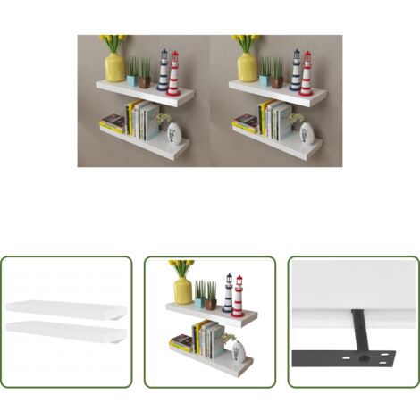 vidaXL Mensole per casa -  Mensole a Parete 4 pz Bianche 60 cm