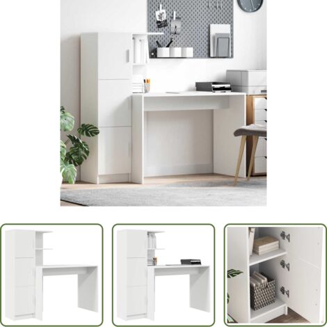 vidaXL Mensole -  Scrivania 2 pcs Bianco