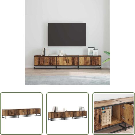 vidaXL Mensole -  Unità TV 2 pcs Legno vecchio 210 x 35 x 41 cm Legno multistrato
