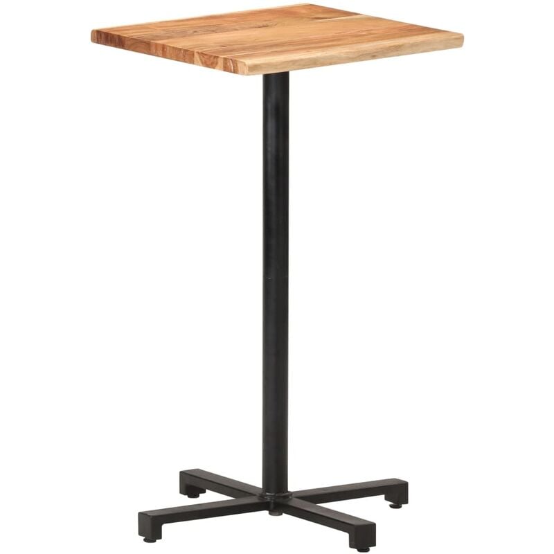 

vidaXL Mesa alta de bar borde natural madera maciza acacia 50x50x110cm - Marrón