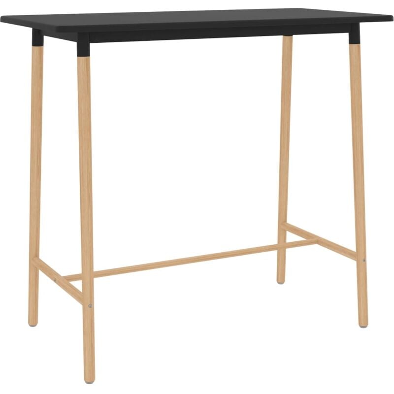 

Mesa alta de cocina MDF madera maciza haya 120x60x105 cm negro - Negro - Vidaxl