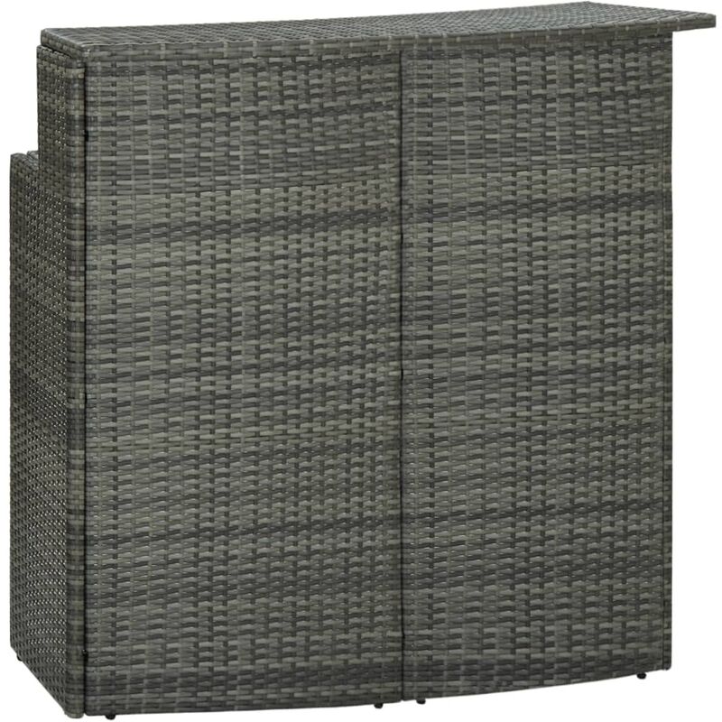 

vidaXL Mesa alta de jardín ratán sintético gris 120x55x110 cm - Gris