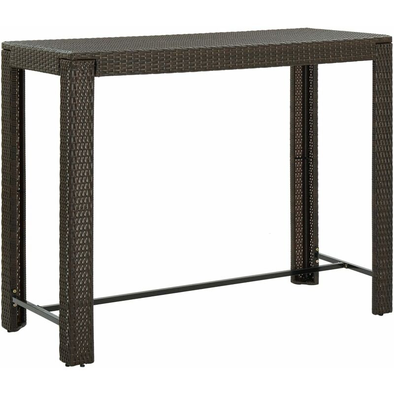 

vidaXL Mesa alta de jardín ratán sintético marrón 140,5x60,5x110,5 cm - Marrón