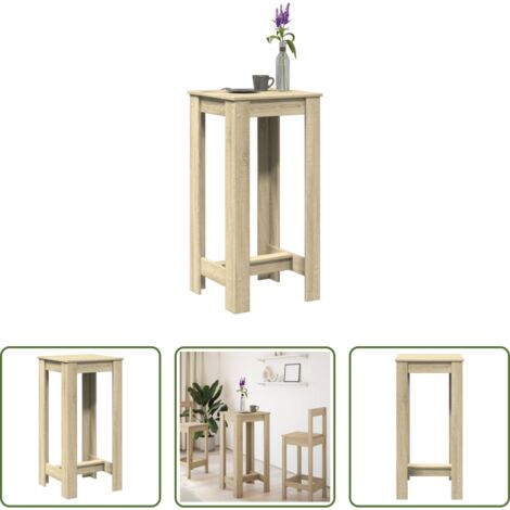 vidaXL Mesa alta -  Mesa alta de bar madera ingeniería roble Sonoma 51x50x103,5 cm