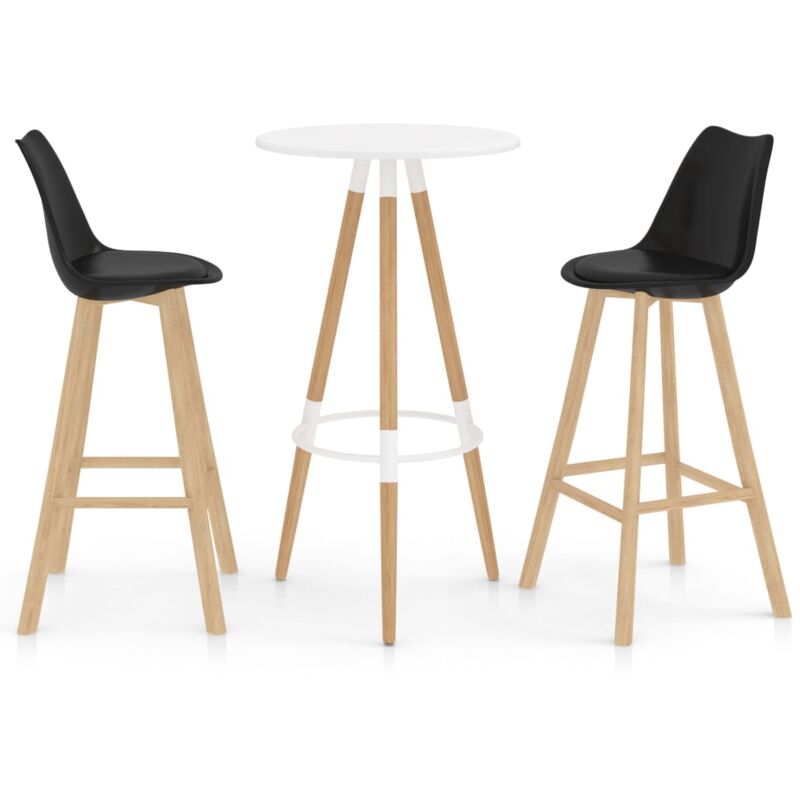 

Mesa alta y taburetes de bar 3 piezas negro - Negro - Vidaxl