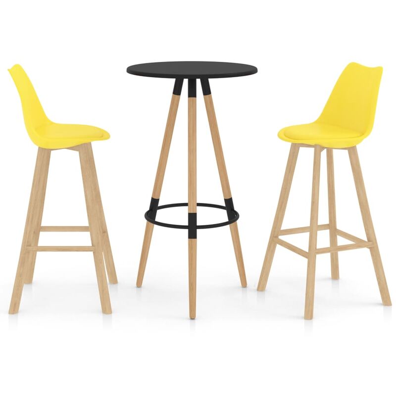 

Mesa alta y taburetes de bar 3 piezas amarillo - Amarillo - Vidaxl