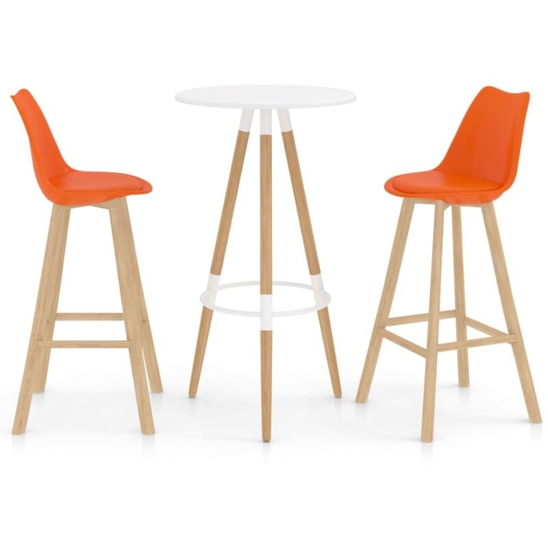 

Mesa alta y taburetes de bar 3 piezas naranja - Naranja - Vidaxl