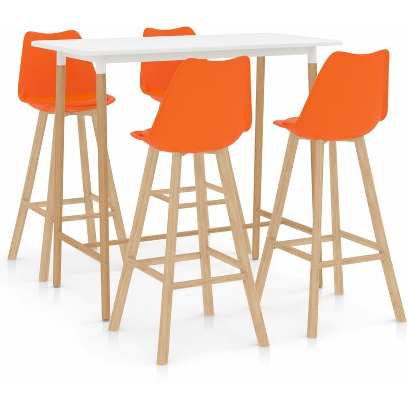 

Mesa Alta y Taburetes de Bar 5 Piezas Modeo 1 Naranja - Naranja - Vidaxl