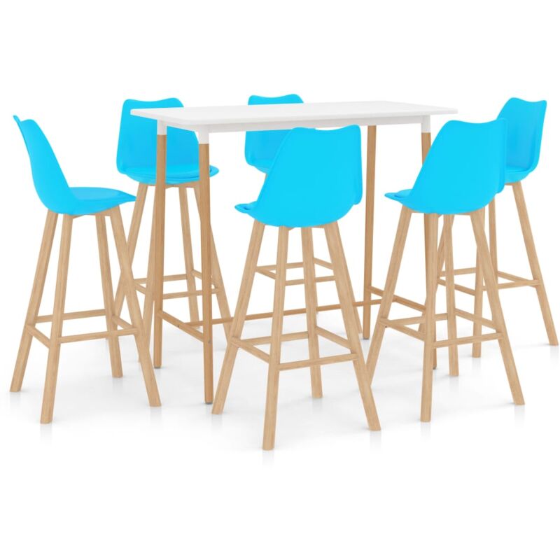 

Mesa Alta y Taburetes de Bar 7 Piezas Modeo 1 Azul - Azul - Vidaxl