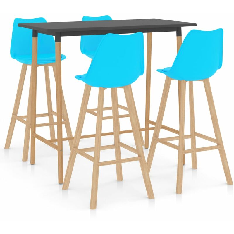 

Mesa Alta y Taburetes de Bar 5 Piezas Modeo 3 Azul - Azul - Vidaxl
