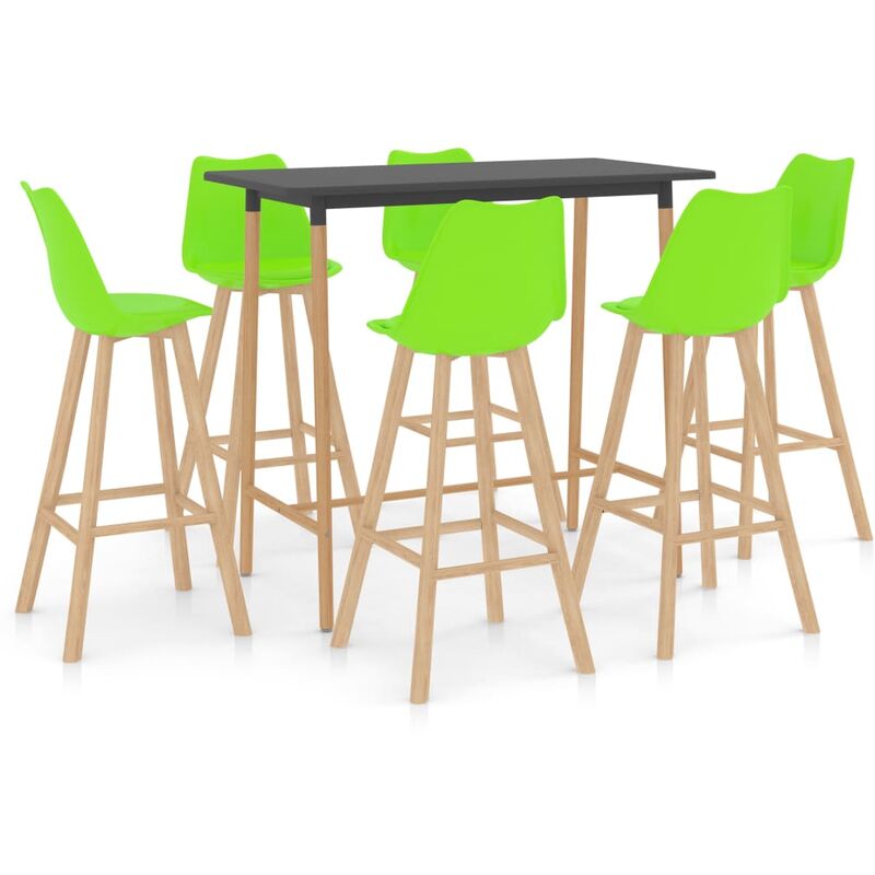 

Mesa Alta y Taburetes de Bar 7 Piezas Modeo 3 Verde - Verde - Vidaxl