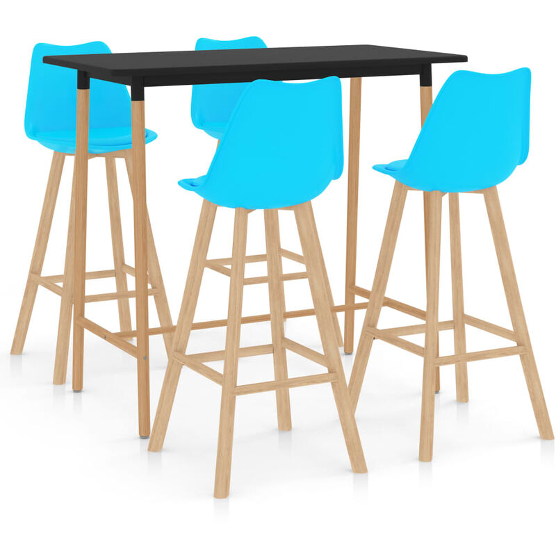 

Mesa Alta y Taburetes de Bar 5 Piezas Modeo 2 Azul - Azul - Vidaxl