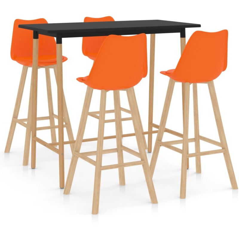 

Mesa Alta y Taburetes de Bar 5 Piezas Modeo 2 Naranja - Naranja - Vidaxl