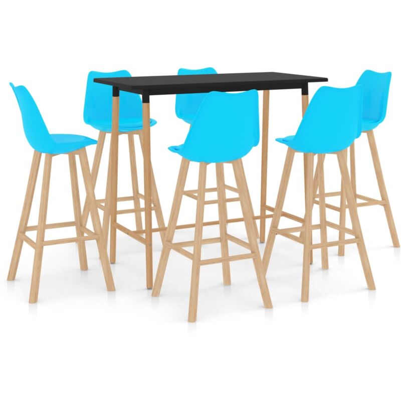 

Mesa Alta y Taburetes de Bar 7 Piezas Modeo 2 Azul - Azul - Vidaxl