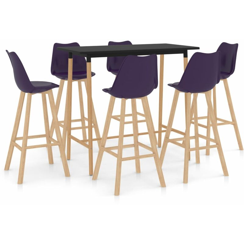 

Mesa Alta y Taburetes de Bar 7 Piezas Modeo 2 Morado - Púrpura - Vidaxl