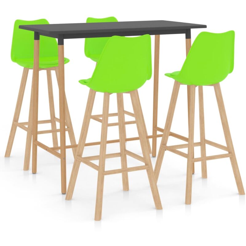 

Mesa Alta y Taburetes de Bar 5 Piezas Modeo 3 Verde - Verde - Vidaxl
