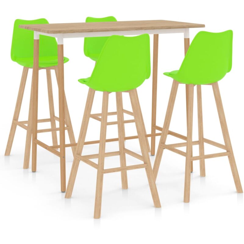 

Mesa Alta y Taburetes de Bar 5 Piezas Modeo 4 Verde - Verde - Vidaxl