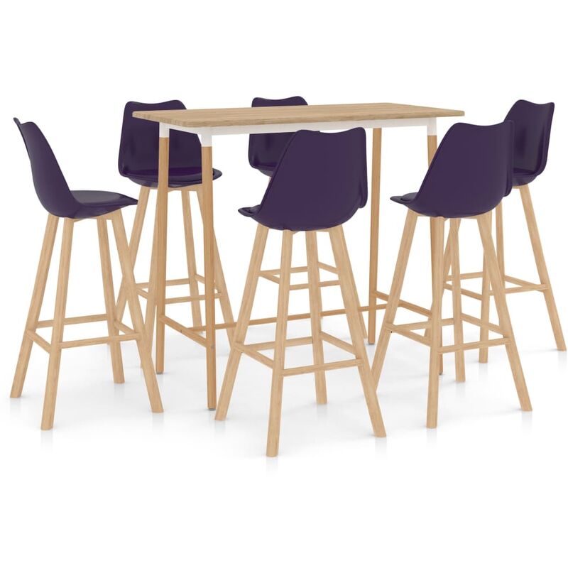 

Mesa Alta y Taburetes de Bar 7 Piezas Modeo 4 Morado - Púrpura - Vidaxl