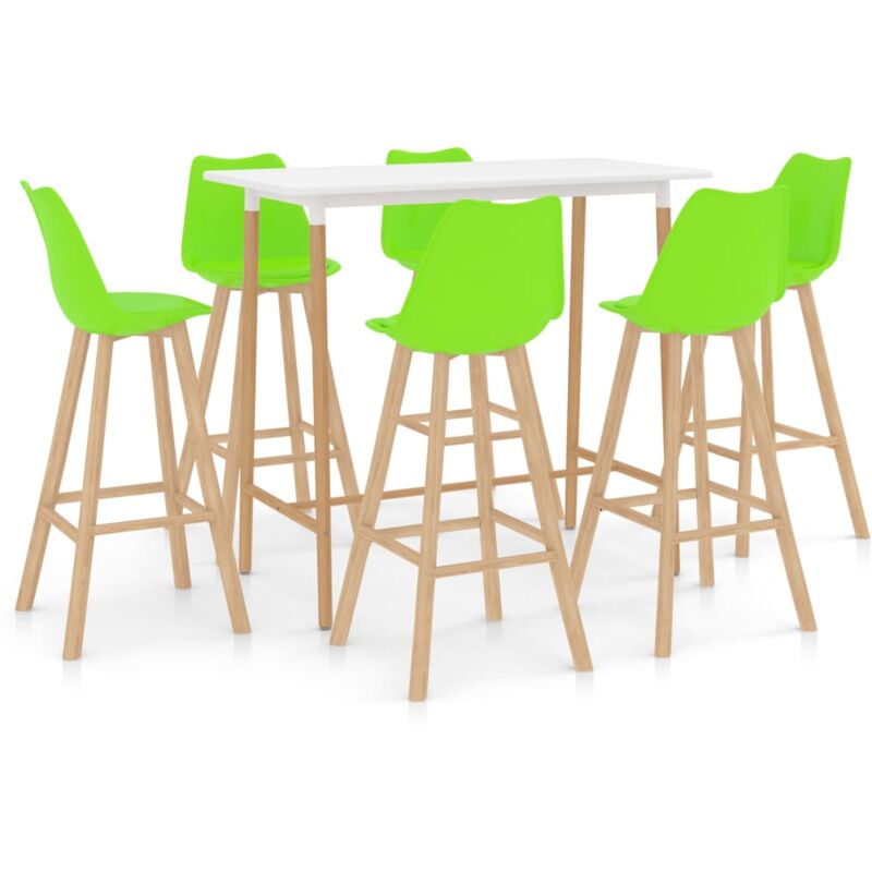

Mesa Alta y Taburetes de Bar 7 Piezas Modeo 1 Verde - Verde - Vidaxl