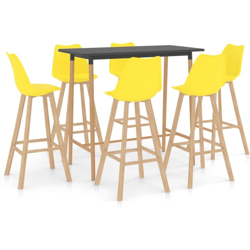 

Mesa Alta y Taburetes de Bar 7 Piezas Modeo 3 Amarillo - Amarillo - Vidaxl