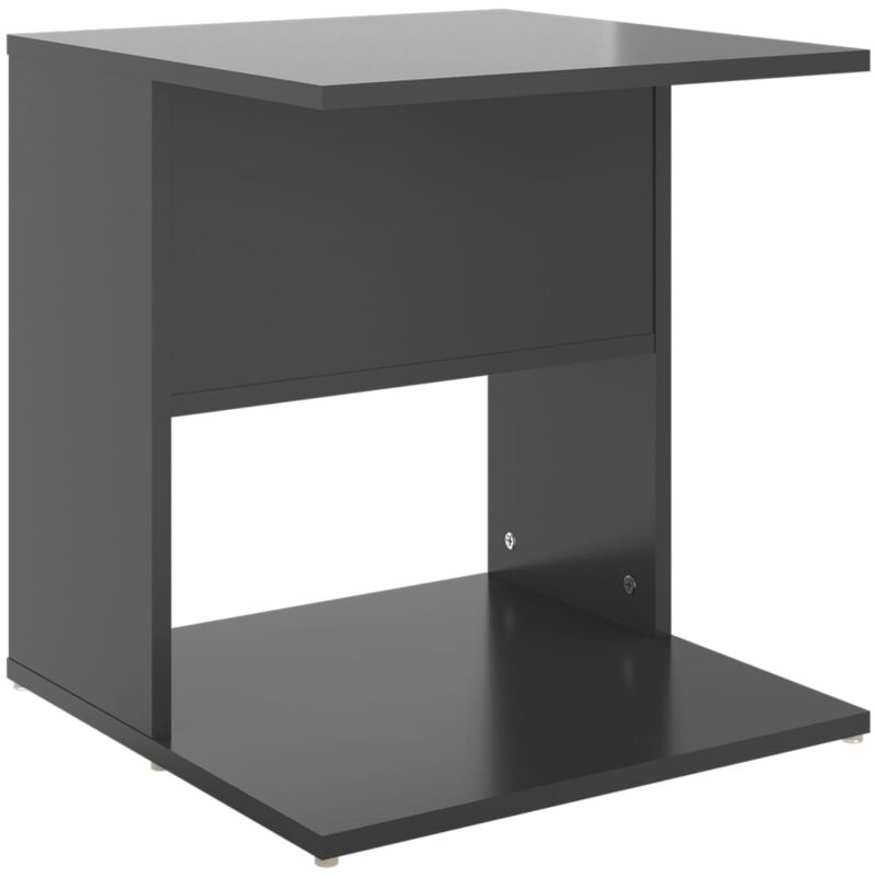 

vidaXL Mesa auxiliar de aglomerado 45x45x48 cm gris brillante - Gris