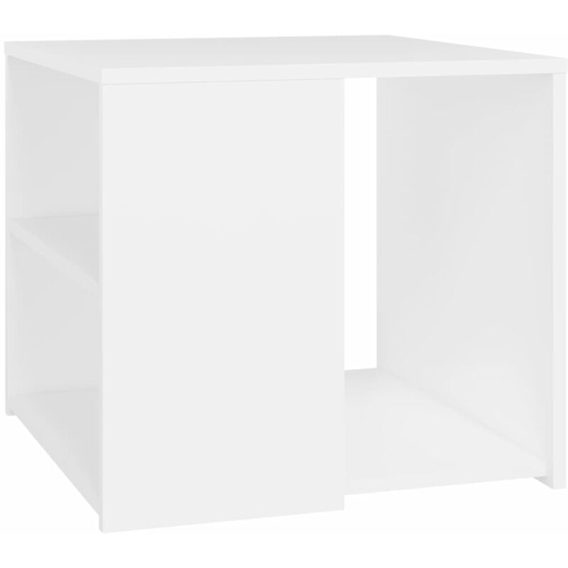 

vidaXL Mesa auxiliar de aglomerado 50x50x45 cm blanco - Blanco