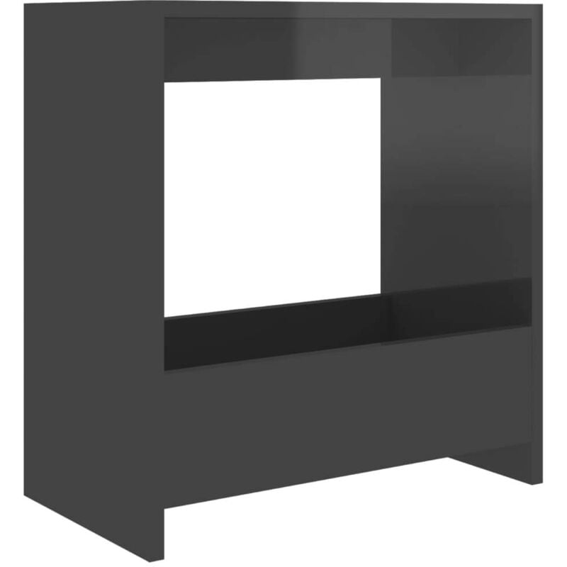

vidaXL Mesa auxiliar de aglomerado 50x26x50 cm gris brillante - Gris