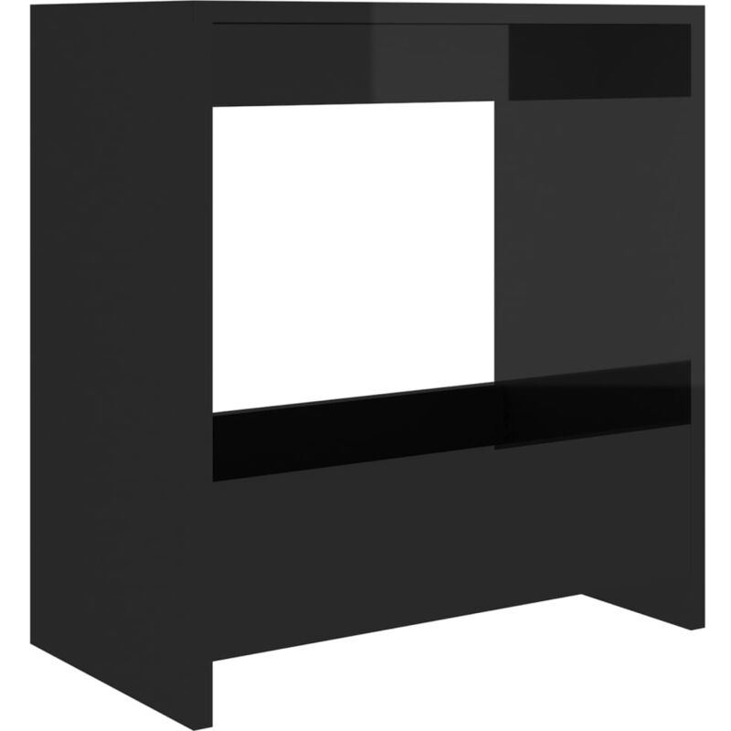 

vidaXL Mesa auxiliar de aglomerado 50x26x50 cm negro brillante - Negro