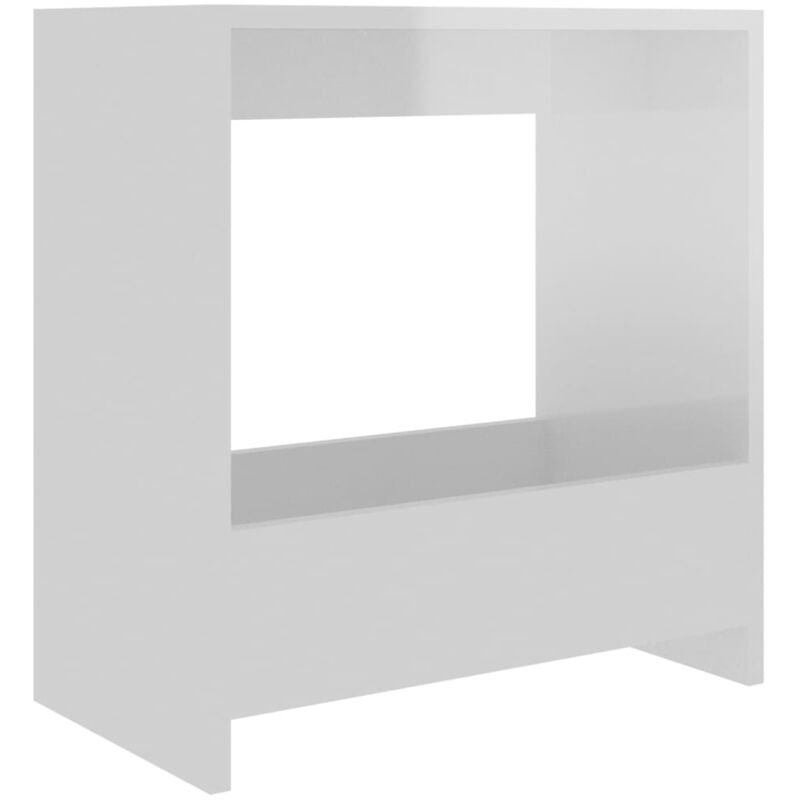 

vidaXL Mesa auxiliar de aglomerado 50x26x50 cm blanco brillante - Blanco