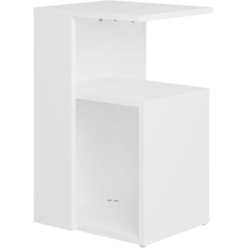 

vidaXL Mesa auxiliar de aglomerado 36x30x56 cm blanco - Blanco