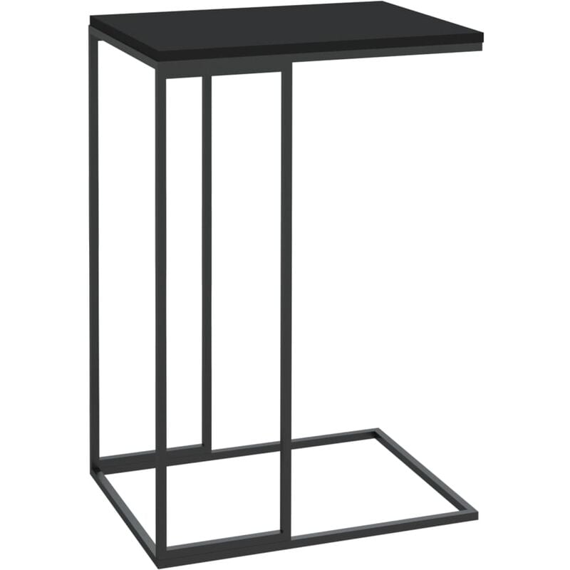 

vidaXL Mesa auxiliar de aglomerado negro 40x30x59 cm - Negro