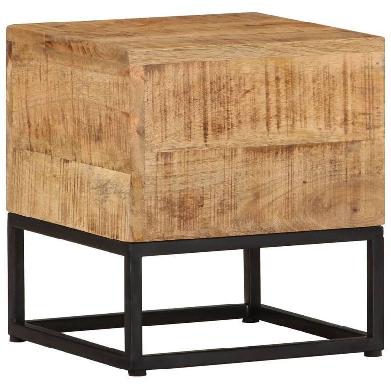 

vidaXL Mesa auxiliar de madera de mango rugosa 30x30x33 cm - Marrón