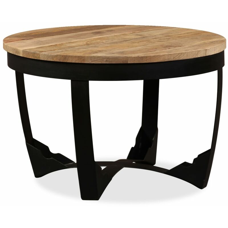 

vidaXL Mesa auxiliar de madera maciza 60x40 cm áspera de mango - Marrón