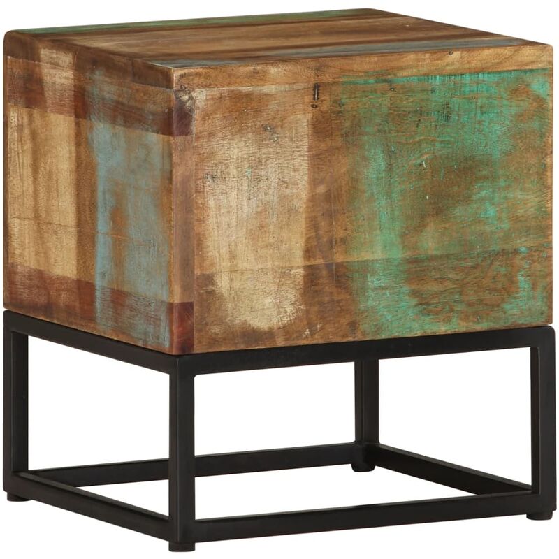 

vidaXL Mesa auxiliar de madera maciza reciclada 30x30x33 cm - Marrón