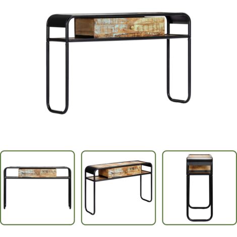 vidaXL Mesa auxiliar -  Mesa consola de madera maciza reciclada 118x30x75 cm
