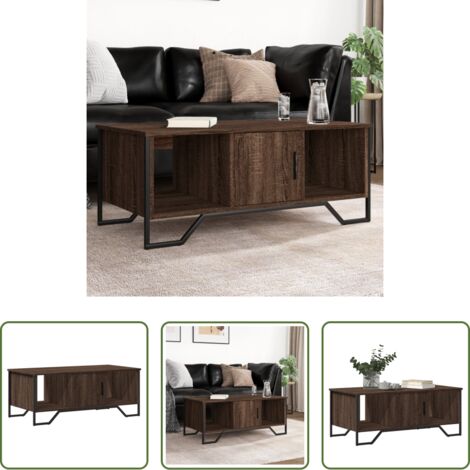 vidaXL Mesa auxiliar -  Mesa de centro madera de ingeniería roble marrón 100x51x40 cm