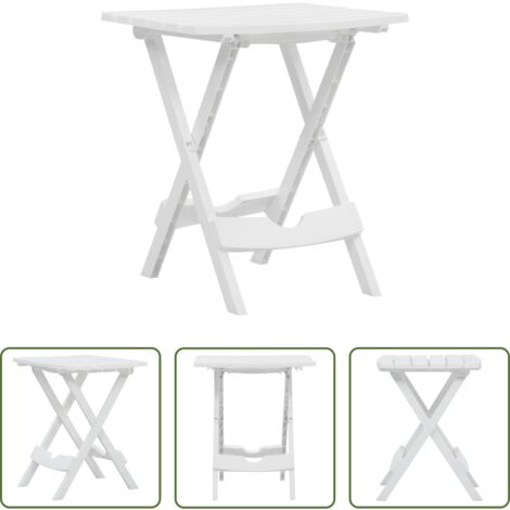 vidaXL Mesa auxiliar -  Mesa de jardín plegable blanco 45,5x38,5x50 cm