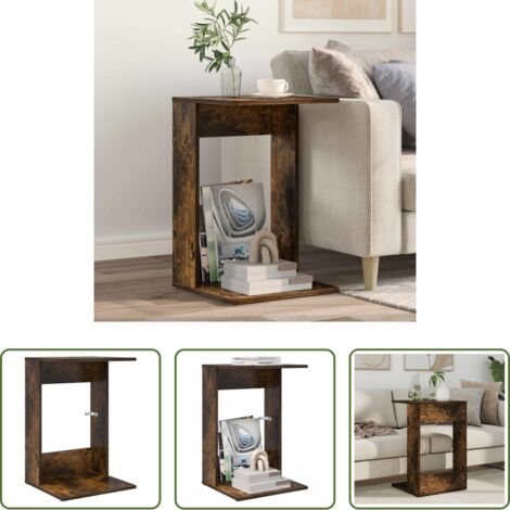 vidaXL Mesa auxiliar -  Mesa lateral Roble ahumado 40 x 38 x 62,5 cm
