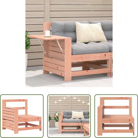 vidaXL Mesa auxiliar -  Sofá de jardín con reposabrazo mesa auxiliar madera Douglas