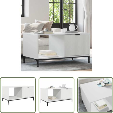 vidaXL Mesa con cajón -  Mesa de Café con cajón 90 x 49 x 46 cm Madera de ingeniería
