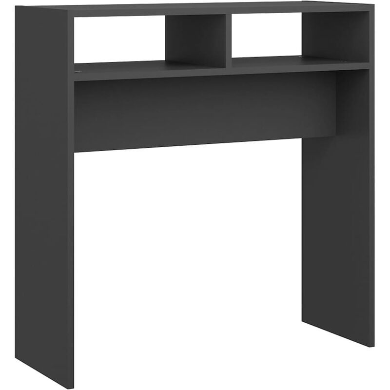 

vidaXL Mesa consola de aglomerado 78x30x80 cm gris - Gris