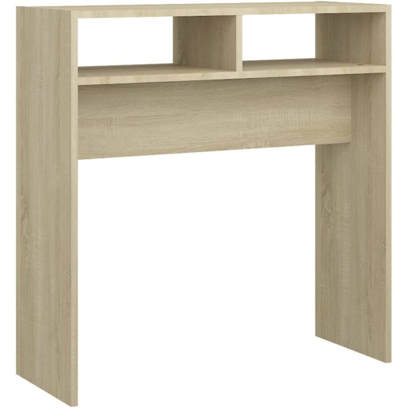 

vidaXL Mesa consola de aglomerado 78x30x80 cm color roble Sonoma - Marrón