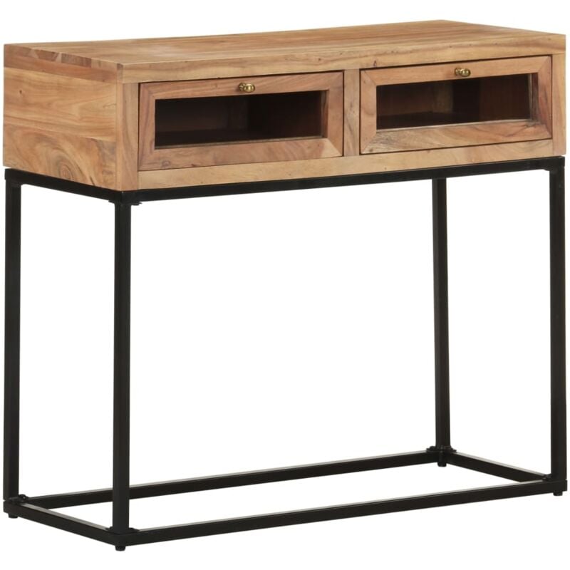 

Mesa consola de madera maciza de acacia 90x35x76 cm - Marrón - Vidaxl
