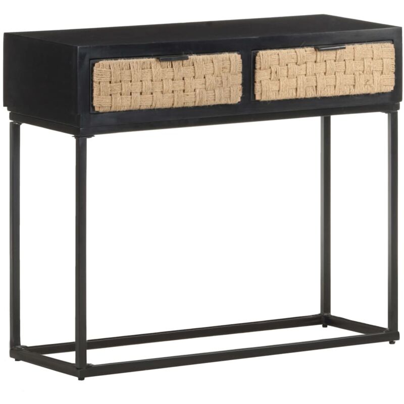 

Mesa consola de madera maciza de mango 90x35x76 cm - Negro - Vidaxl