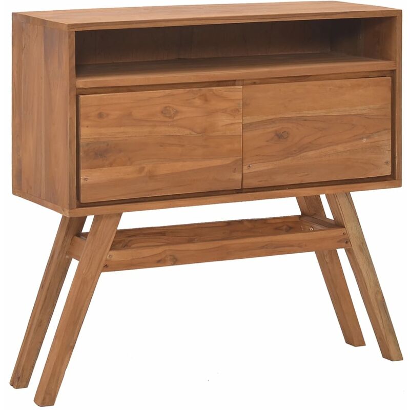 

Mesa consola de madera maciza de teca 80x30x80 cm - Marrón - Vidaxl