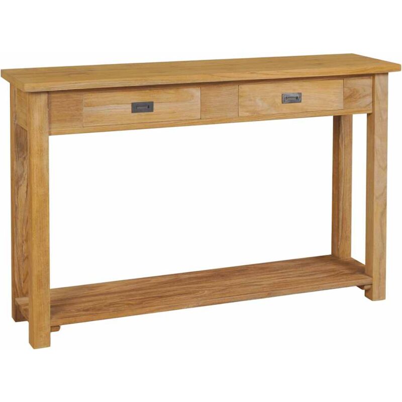 

Mesa consola de teca maciza 120x30x80 cm - Marrón - Vidaxl
